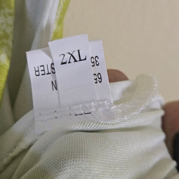 Spring Green White Cotton Blend Adjustable Strap Pocket Jumpsuit Size 2XL - Picture 6 of 7